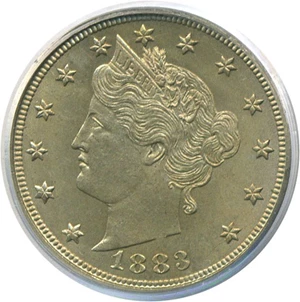 image for: 1883 5c With Cents PCGS MS65