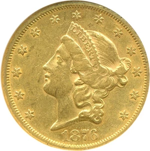 image for: 1876-CC $20 NGC AU53