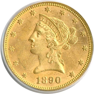 image for: 1890 $10 PCGS MS62