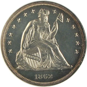 image for: 1862 $1 NGC Proof 64 Cameo