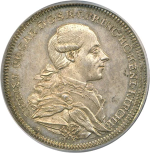 image for: Hohenlohe-Kirchberg: 1781 Thaler PCGS MS64 (DAV-2359)