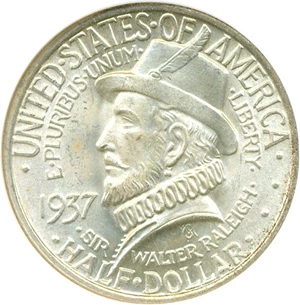 image for: 1937 50c Roanoke NGC MS65