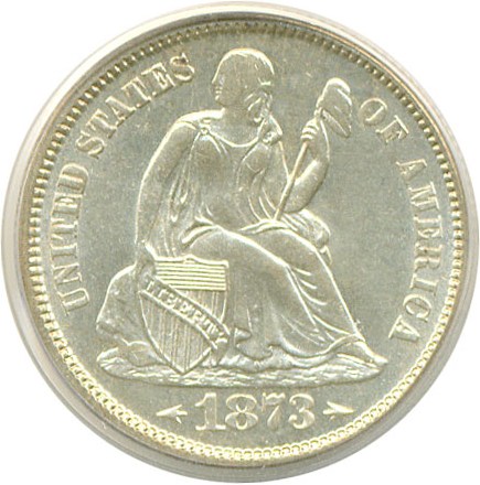 image for: 1873-S 10c Arrows PCGS/CAC MS62