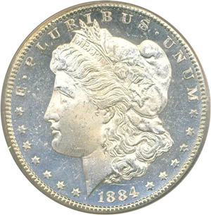 image for: 1884-CC $1 PCGS MS64 DMPL