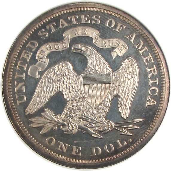 image for: 1872 $1  NGC Proof 65 Cameo