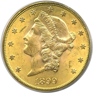 image for: 1899-S $20 PCGS MS63