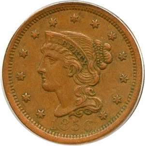image for: 1856 1c Upright 5 PCGS XF45 BN