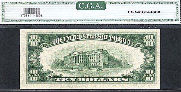 image for: Fr.1704 1934C $10  CGA Choice CU64  [B26880350A]