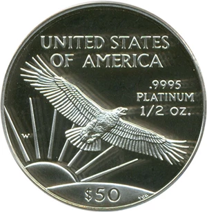 image for: 1997-W $50 Platinum Eagle PCGS Proof 69 DCameo