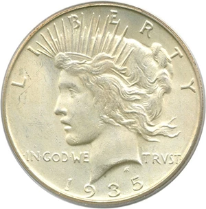 image for: 1935-S $1 PCGS MS64