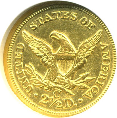 image for: 1854-C $2 1/2  NGC AU58 