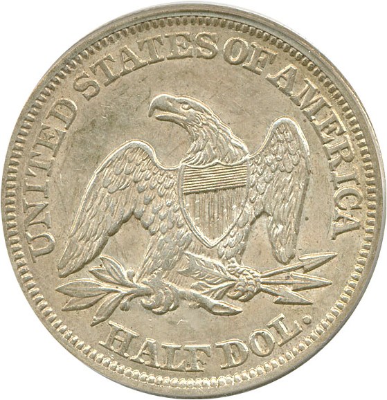 image for: 1855/54 50c Arr. PCGS AU53 