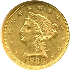 image for: 1886 $2 1/2 NGC MS60
