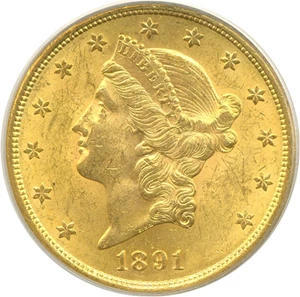 image for: 1891-S $20 PCGS MS62