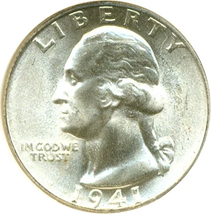 image for: 1941 25c NGC MS67