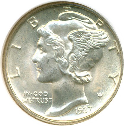 image for: 1937-D 10c  NGC MS66 FB