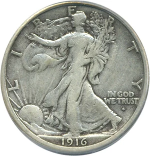 image for: 1916-S 50c PCGS VF20