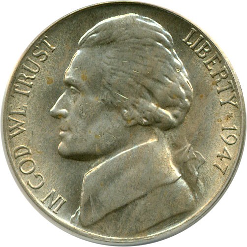 image for: 1947-S 5c  ANACS MS65 