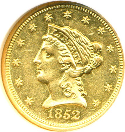 image for: 1852-O $2 1/2  NGC AU55 