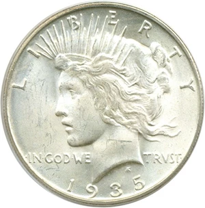 image for: 1935-S $1 PCGS MS64