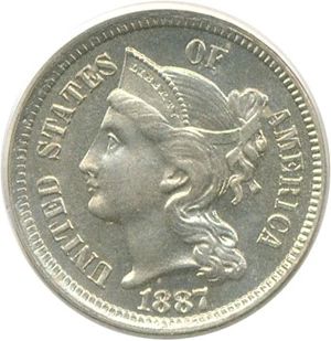image for: 1887/6 3cN PCGS/CAC Proof 66