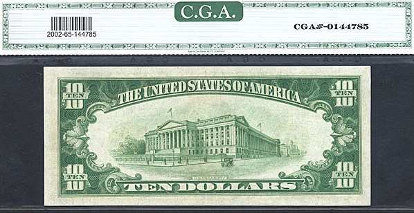 image for: Fr.2002G 1928B $10  CGA Gem CU65  [G00606787] *Star* 