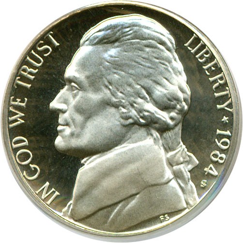 image for: 1984-S 5c  PCGS Proof 68 DCameo