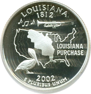 image for: 2002-S 25c Louisiana-Silver PCGS Proof 69 DCameo
