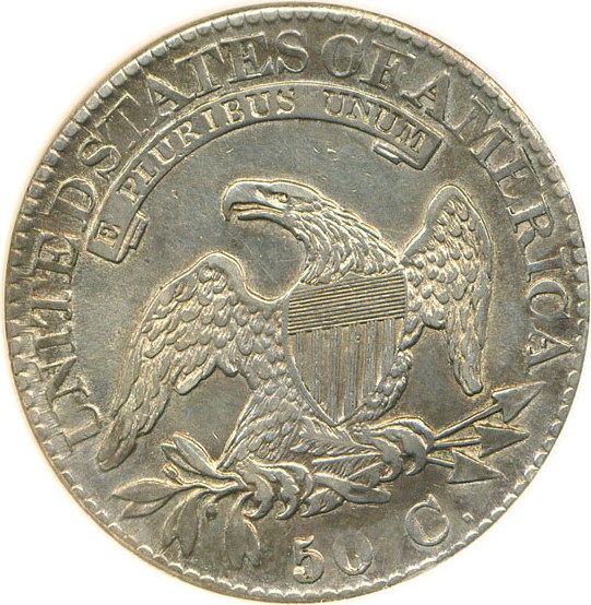 image for: 1824 50c Overdate DGS AU50 (O-110)