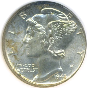 image for: 1943-D 10c NGC MS67 FB