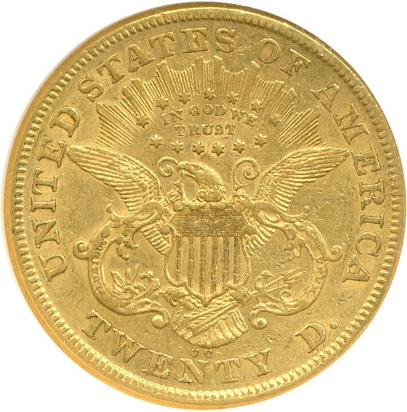 image for: 1873-CC $20  NGC AU53 ex: Stohr Collection