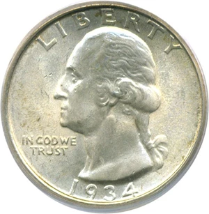 image for: 1934 25c PCGS MS65