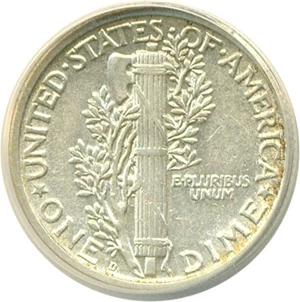 image for: 1925-D 10c ANACS XF45 Details (Cleaned)