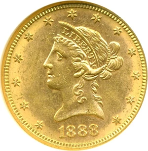 image for: 1888-S $10 NGC MS62