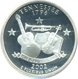 image for: 2002-S 25c Tennessee-Silver PCGS Proof 69 DCameo