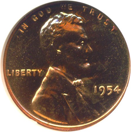 image for: 1954 1c  NGC Proof 66 RD