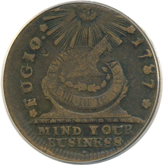 image for: 1787 Fugio UNITED STA, 4 Cinq PCGS VF20 BN