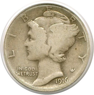 image for: 1916-D 10c PCGS Good-4