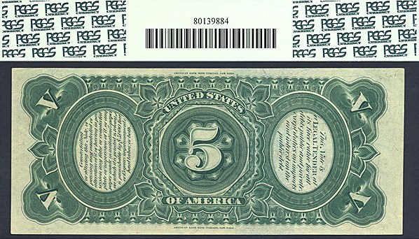 image for: Fr.64 1869 $5 Woodchopper PCGS Choice CU63 PPQ [K2755709]