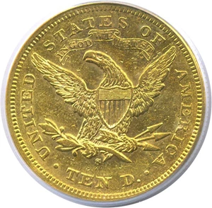 image for: 1876-S $10 PCGS AU50