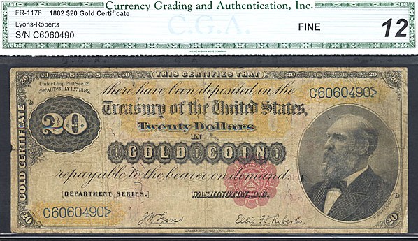 image for: Fr.1178 1882 $20  CGA F12  [C6060490]