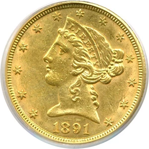 image for: 1891-CC $5 PCGS/CAC AU53