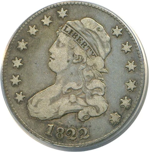 image for: 1822 25c ANACS VF25 (B-1)
