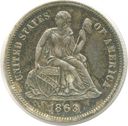 image for: 1863 10c  PCGS Proof 63 