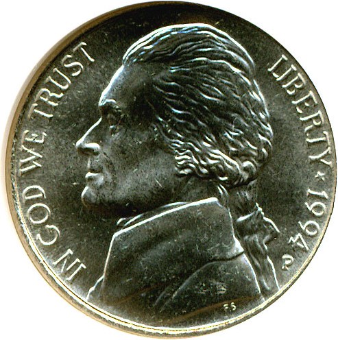 image for: 1994-P 5c  NGC MS64 6FS