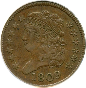 image for: 1809 1/2c PCGS XF40