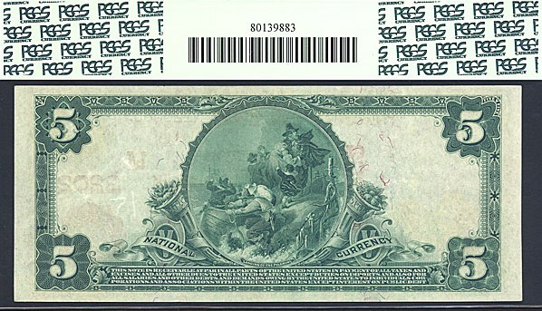 image for: Fr.587 1902 $5 Third Charter Period, 1st Issue, Red Seal PCGS CU62 #3202 Ohio [11992]