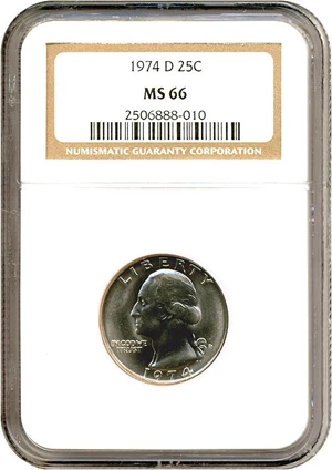 image for: 1974-D 25c NGC MS66