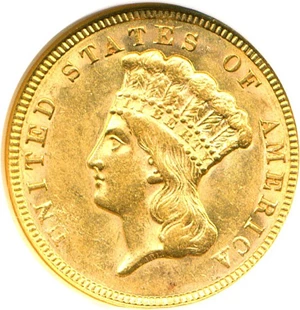 image for: 1856 $3 NGC AU58