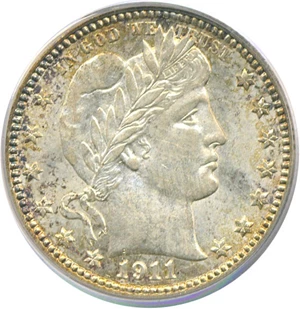 image for: 1911-D 25c PCGS MS64